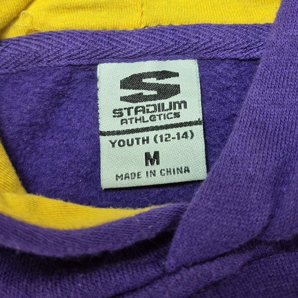 Starter Athletics ECU Pirates Arch Logo Pullover Hoodie Youth M 12-14 Purple - Picture 2 of 10